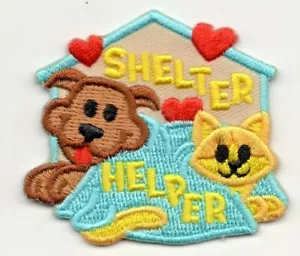 SHELTER HELPER Iron On Patch Pets Animals - Bild 1 von 1