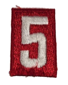 Vintage BSA Boy Scout of America Red White Troop Pack Number Patch # 5 -2138 - Picture 1 of 2