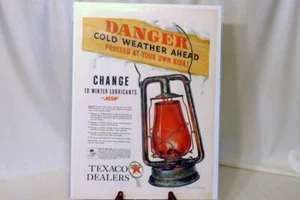 Texaco Dealers 1940 Rivista a colori originale annuncio cambio a lubrificanti invernali - Foto 1 di 4