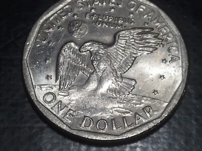 1980~S SUSAN B. ANTHONY DOLLAR - MASSIVE REVERSE 'STRUCK THROUGH GREASE' ERROR - Image 1 of 4