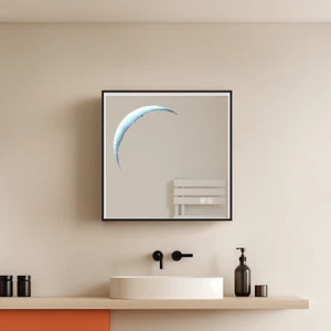 EMKE LED Mirror Wall Decor with Moon Art Illuminated Demister Pad Touch Bathroom - Picture 1 of 11