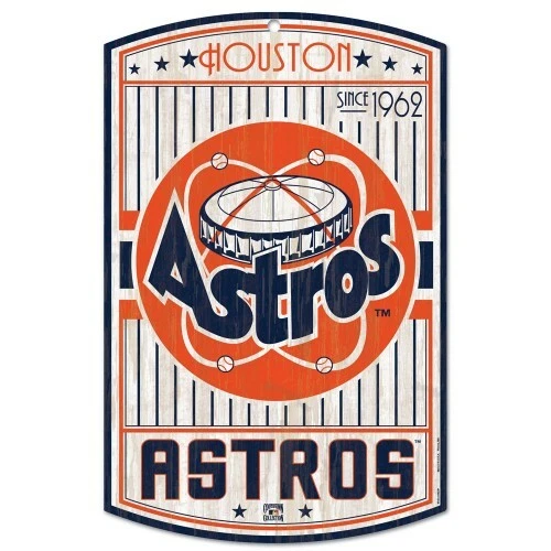 HOUSTON ASTROS COOPERSTOWN HARDBOARD WOOD SIGN 11"X17" MLB LICENSE USA SELLER - Image 1 of 1