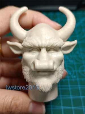 1:12 Bull Demon King Animal Head Sculpt Carved For 6" Male Action Figure Toys - Image 1 of 4