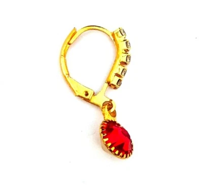 Indian Nath 22k Gold Plated Bollywood Nose Ring Women Valentine's Gift Jewelry - Image 1 of 4