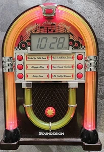 Sveglia musicale vintage illuminata Jukebox 3160J retrò RARA* leggi*funziona - Foto 1 di 10