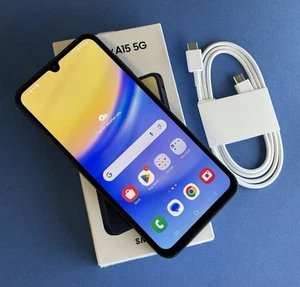 New Samsung Galaxy A15 SM-A156U 5G 128GB Blue Black (T-Mobile) Smartphone - Picture 1 of 5
