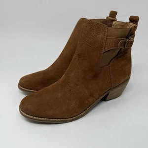 Lucky Brand Bootie Womens 9.5M Brown Khoraa Ankle Almond Toe Buckle Western - Picture 1 of 15