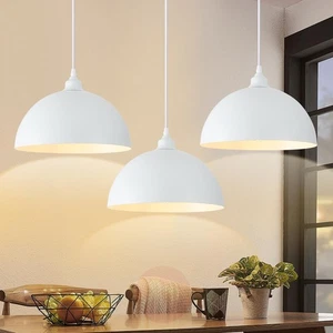 White Pendant Light Fixtures 3 Set Farmhouse Pendent Lights 11.8" Industrial ... - Bild 1 von 9