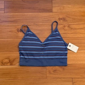 Damen Lucky Brand leicht gepolsterter Bralette Sport BH blau gestreift Größe M - Bild 1 von 6