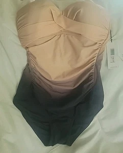 Calvin Klein black Unbray 1 piece swimsuit size 10 NEW With Tags - Picture 1 of 8