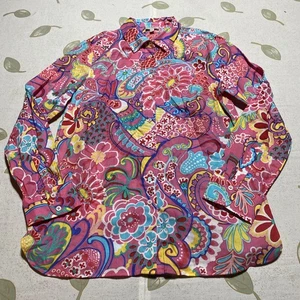 Talbots Top Damen klein mehrfarbig Blumenmuster Knopfleiste 100 % Baumwolle Shirt - Bild 1 von 10