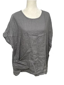 Elizabeth Suzann piccola/media tasca lino manica corta grigio made in USA - Foto 1 di 10