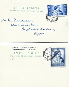 GB 1948 KGVI Juego de Boda Plata (2) en FDC con Watlington Oxford CD Local - Imagen 1 de 1