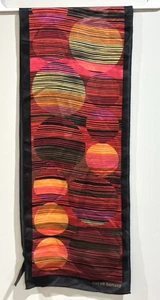 Harvé Benard Silk Retro Mod Scarf Shawl Wrap 100 % silk 50"x 10" - Foto 1 di 10