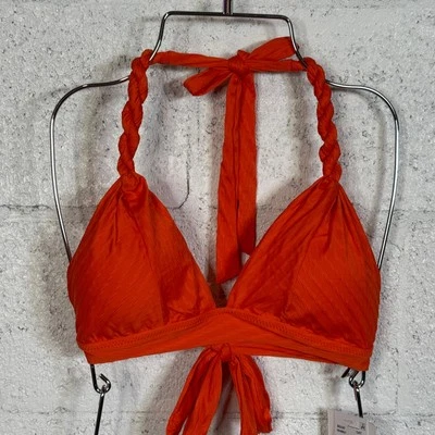 Top halter texturizado BECCA Cataluña para mujer zanahoria, grande precio de venta sugerido por el fabricante 88 USD Foto 1 de 4