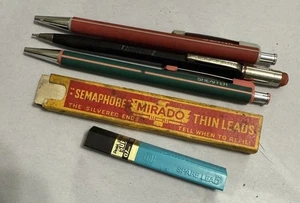 Vintage Scripto Lead Pencil Pentel Mirado Lead Case 2 Schaffer Ballpoint Pens - Picture 1 of 7