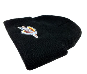 OKLAHOMA CITY THUNDER NBA KNIT BEANIE HAT CUFFED BLACK ADULT ONE SIZE NEW NWT - Picture 1 of 4