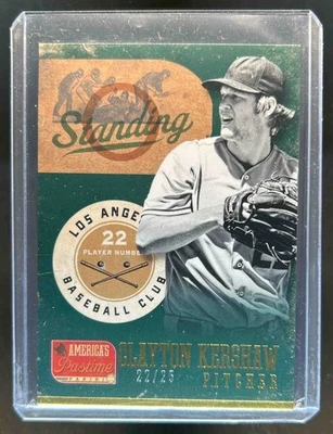 2013 Panini America's Pastime Clayton Kershaw Standing O Gold Jersey # #22/25 - Image 1 of 2