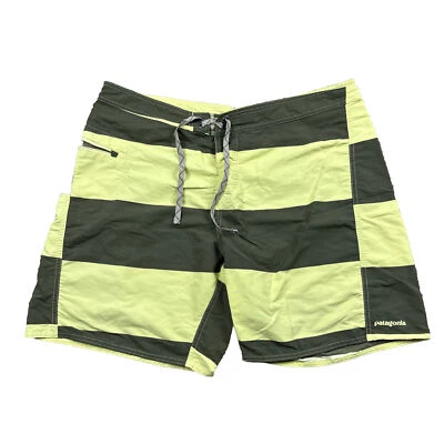 Patagonia Wavefarer Trunks Board Short Mens Size 38 Beach Striped Swim Logo - Image 1 of 4