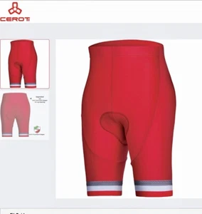 Ceroti Pro+ B9 Long Inseam Powerband Bicycling Shorts Red XL - Picture 1 of 5