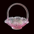 Fenton Dusty Rose Glass Basket Pink Violet Ruffled Edge 8” EUC