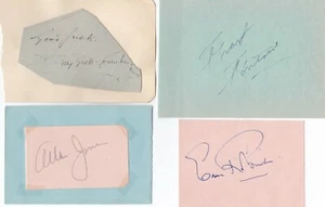 4 x VINTAGE SIGNED ALBUM PAGES - Billy Scott-Coomber, Fontaine, Jones & Robinson - Picture 1 of 2