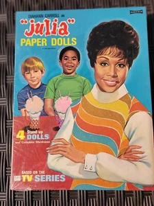 VTG Saalfield Diahann Carroll Julia Paper Dolls 4 Standup Dolls TV Show NIB - Picture 1 of 2