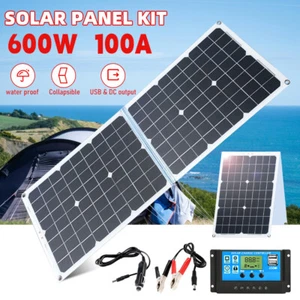 600 Watt Foldable Solar Panel Kit Portable Solar Generator Power Station OffGrid - Picture 1 of 12
