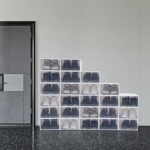 Caja de zapatos apilable organizador de almacenamiento de zapatos contenedor de zapatillas transparente 24 un. - Imagen 1 de 12