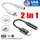 2in1 USB-C Type C Adapter to 3.5mm Aux Jack Headphone for Samsung for iPhone