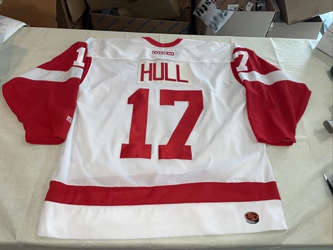 Adult Xl Brett Hull CCM Jersey Detroit Red Wings Clean White mic Vtg 90s Mic Men Cover