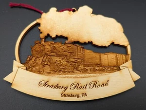 Strasburg PA Eisenbahn Weihnachtsschmuck mit Holzprägung  - Bild 1 von 5