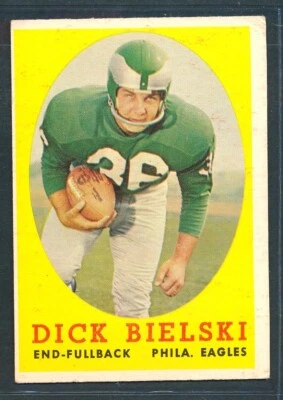 1958 Topps Football #111 DICK BIELSKI Philadelphia Eagles ~ VG+ wrinkle - Image 1 of 2