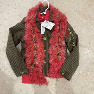 Pampolina Olivgrün Cord Blazer Jacke Boutique Bestickt Gr. 8 Neu - Bild 1 von 11