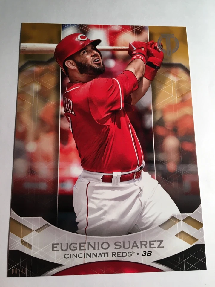 2019 Topps Tribute Jumbo 5x7 Eugenio Suarez Reds 71 Gold 10/10 - Image 1 of 1