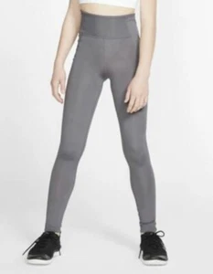 Brand New Big Girls' Nike Studio Training Tights Cool Grey (BV2796-021) XS  - Picture 1 of 1