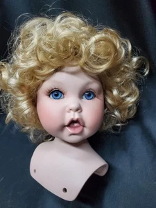 D4 7" vintage Porcelain Doll Head  - Picture 1 of 11