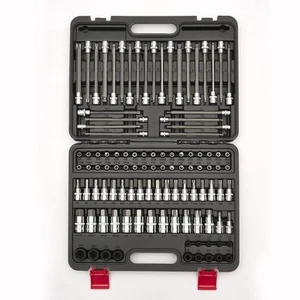 107-Piece Allen and Torx Bit socket Set, 1/4", 3/8" and 1/2" Drive, Hex/Long ... - Picture 1 of 7