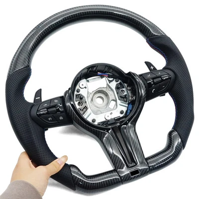 Carbon fiber steering wheel for BMW M3 M5 F10 F11 F13 F15 F20 F21 F22 F25 F01 M4 - Image 1 of 4