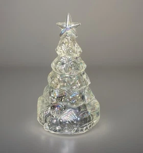 Fenton Iridescent Clear Glass Christmas Tree - Teddy Bear, Train, Holiday Decor - Picture 1 of 10