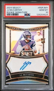 2024 Panini Select #RSP-JMY J.J. McCarthy Rookie Auto /399 RC PSA 10 - Bild 1 von 2