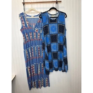 Style & Co Patchwork Swing Dress & Jon and Anna Midi Dress Bundle Size 2X - Picture 1 of 10