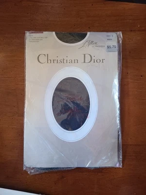 Pantimedias Christian Dior 4479 Control Top Ultra Transparente Sandalia Talla 3 Azul Marino De Colección Foto 1 de 4