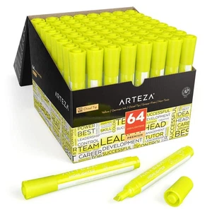 ARTEZA Yellow Highlighters in Bulk Pack of 64 Chisel Tip Markers - Picture 1 of 6