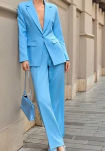 Conjunto de traje chaqueta blazer y pantalones rectos de 2 piezas - Imagen 1 de 3