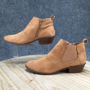 Charlotte Russe Boots Womens 10 Casual Side Zip Ankle Bootie Brown Faux Suede - Picture 1 of 16