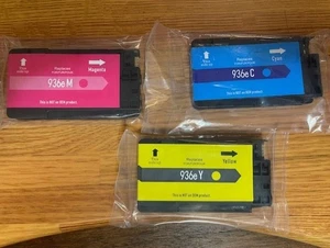 Compatible with HP 936e Ink 3-Pack for HP OfficeJet 9110b, Yellow, Cyan, Magenta - Picture 1 of 1