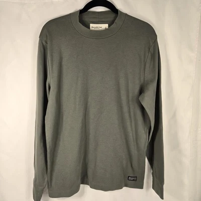 Camiseta Abercrombie & Fitch Para Hombres Suave A&F Manga Larga Verde Oliva Camiseta Grande Foto 1 de 4