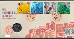 GB QEII PNC COIN COVER 1998 NOTTING HILL CARNIVAL EU 50P B/UNC - Picture 1 of 2
