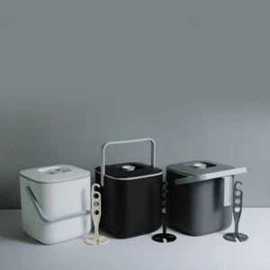 3.2L Gray Compost Bin–Odor-Free Kitchen Trash Can | Charcoal Filter | Indoor Use - Picture 1 of 7